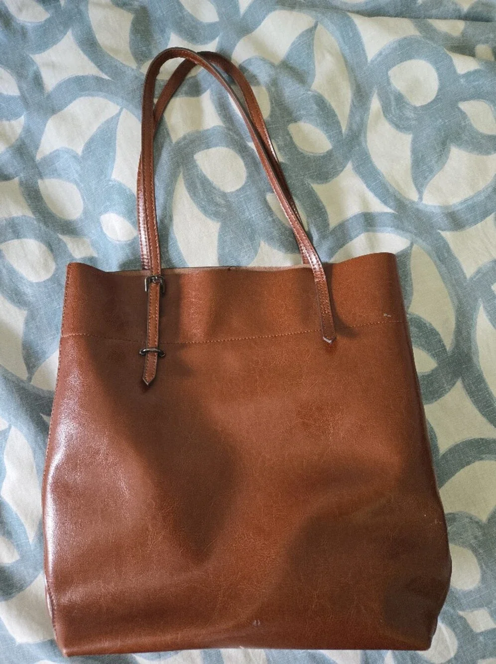 Women's Classic Brown Faux Leather Tote Bag